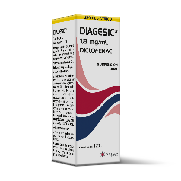 Diagesic Diclofenac Potásico Jarabe Pediátrico 1.8mg/ml 120 ml Biotech