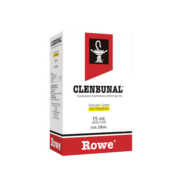 Clenbunal Clenbuterol En Gotas Pediátrico 0.014mg/ml 15ml Rowe