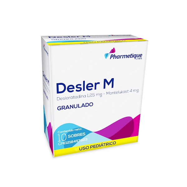 Desler M Desloratadina+Montelukast Pediátrico 1.25mg/4mg x 10 Sobres Pharmetique