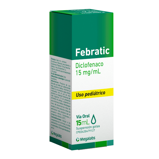 Febratic Diclofenac Gotas Pediátrico 15Mg/Ml X 15Ml Megalabs - Imagen 3