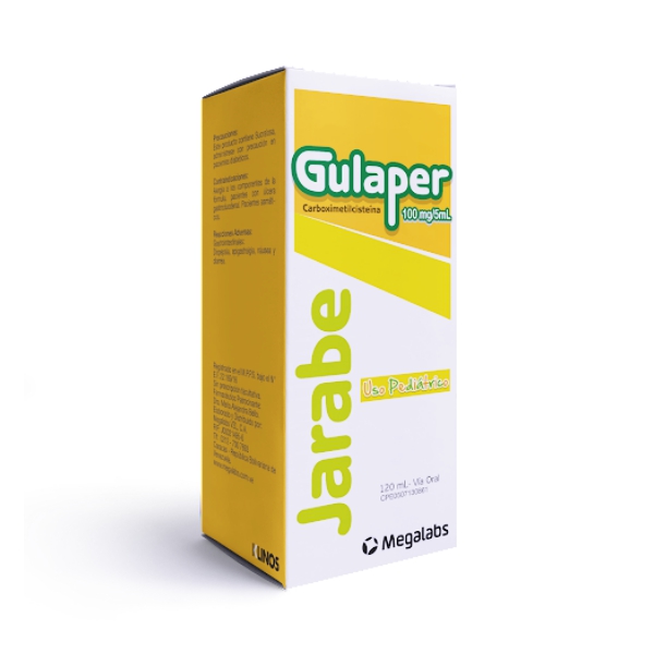Gulaper Carboximetilcisteína Jarabe Pediátrico 100mg/ml 120 ml Klinos