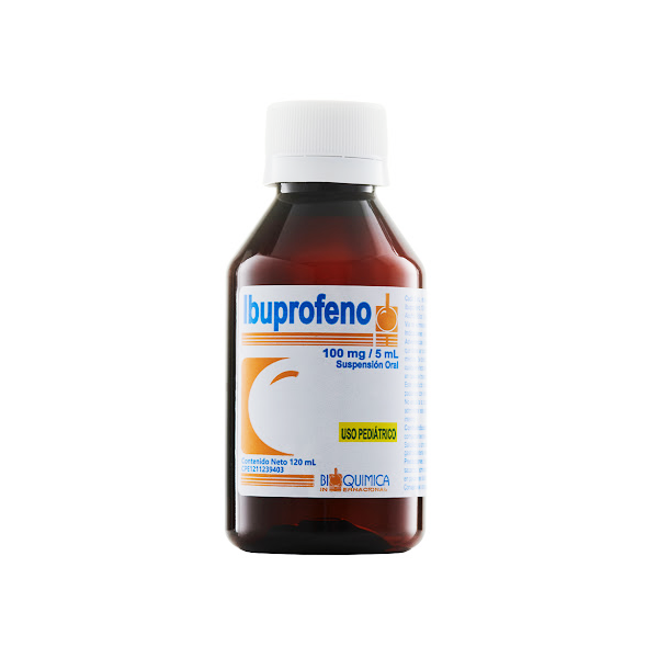 Ibuprofeno 100mg/5ml Jarabe Pediátrico 120ml Bioquimica