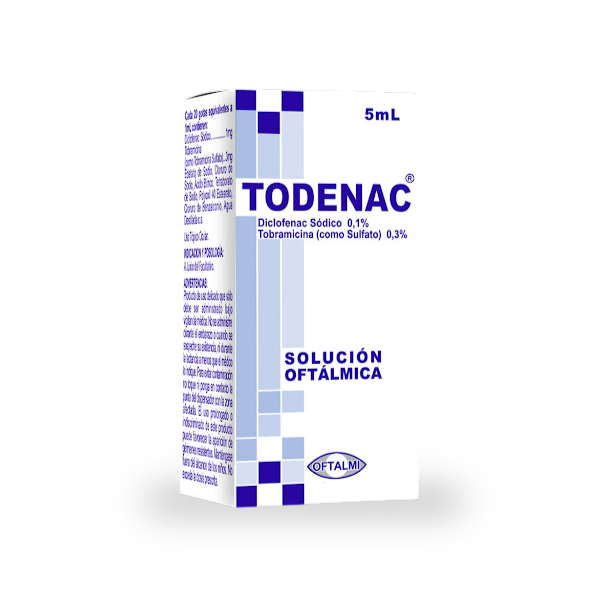 Todenac Diclofenac Sódico+Tobramicina Solución Oftálmica 5ml Oftalmi