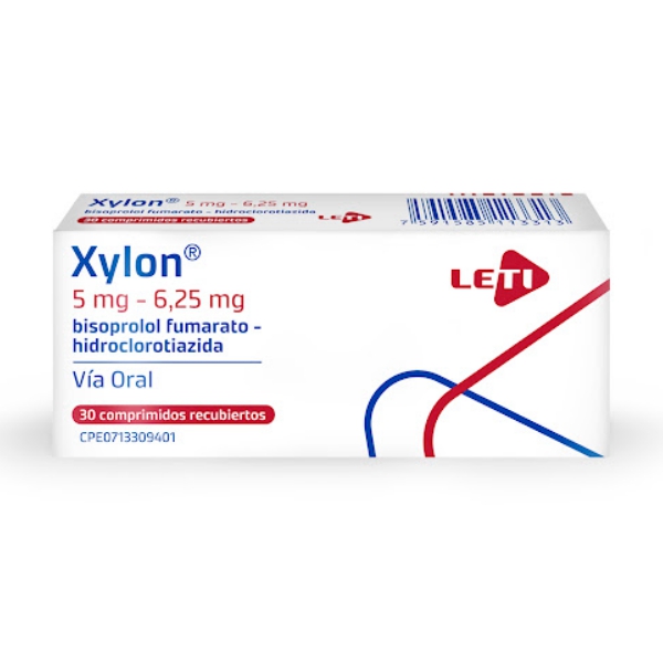 Xylon Bisoprolol+Hidroclorotiazida 5mg-6.25mg x 30 Comprimidos - Leti