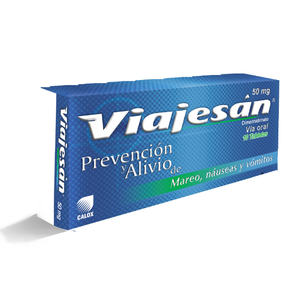 Viajesan Dimenhidrinato 50mg x 10 Tabletas - Calox