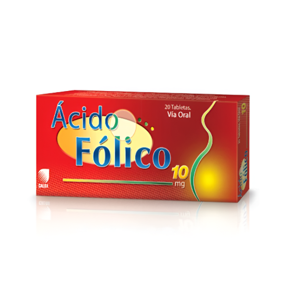 Ácido Fólico 10mg x 20 Tabletas - Calox