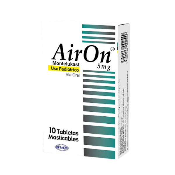 Airon Montelukast Pediátrico 5mg x 10 Tabletas - Oftalmi