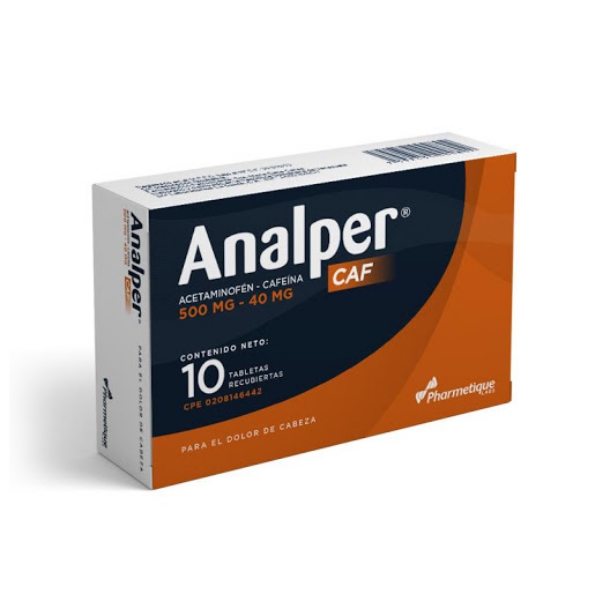 Analper Caf Acetaminofén+Cafeína x 10 Tabletas - La Santé