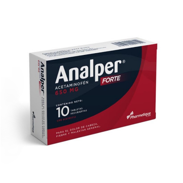 Analper Forte Acetaminofén 650mg x 10 Tabletas - Pharmetique