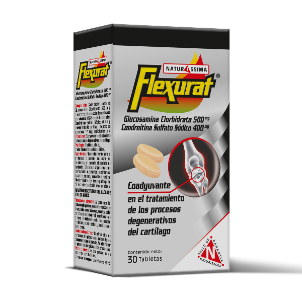 Flexurat Condroitina+Glucosamina 500mg/400mg x 30 Tabletas - Biotech