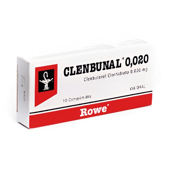 Clenbunal Clembuterol 0.020mg x 10 Comprimidos - Rowe