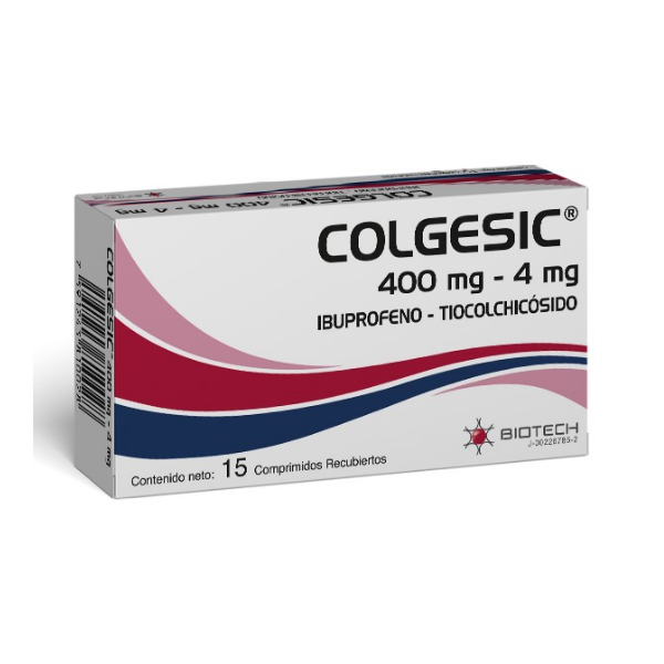 Colgesic Ibuprofeno+Tiocolchicósido 400mg/4mg x 15 Comprimidos - Biotech