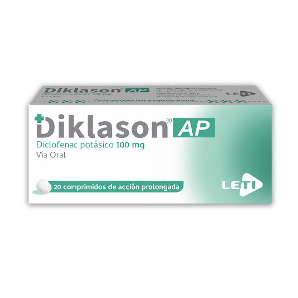 Diklason A.P Diclofenac Potásico 100mg x 20 Comprimidos - Leti
