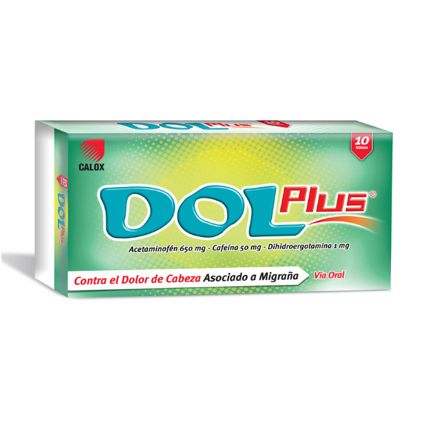 Dol Plus Acetaminofén+Cafeína+Dihidroergotamina 10 Tabletas - Calox