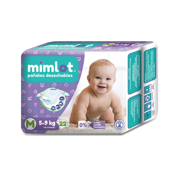 Mimlot Pañal Talla M x 22 Unidades