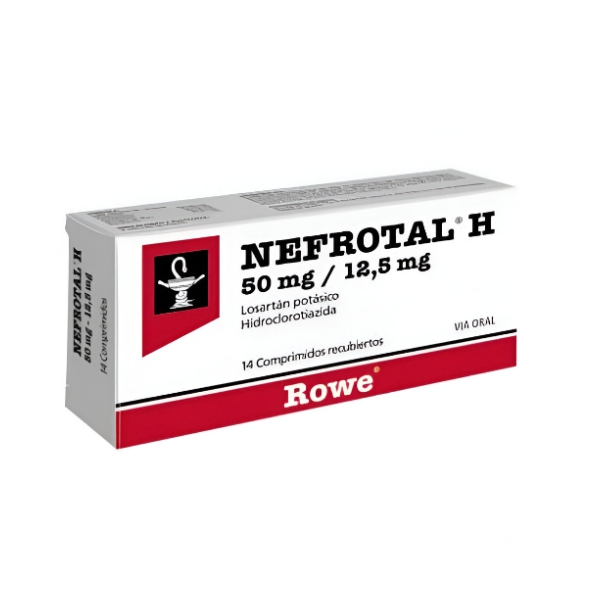 Nefrotal H Hidroclorotiazida+Losartán Potásico 50mg/12.5mg x 14 Comprimidos - Rowe