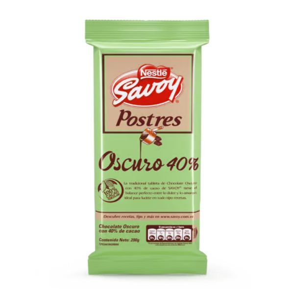 Savoy Postres Oscuro 40% 200g