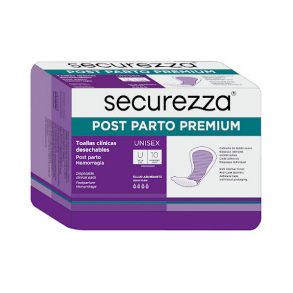 Securezza Toallas Post Parto Premium x 10 Unidades