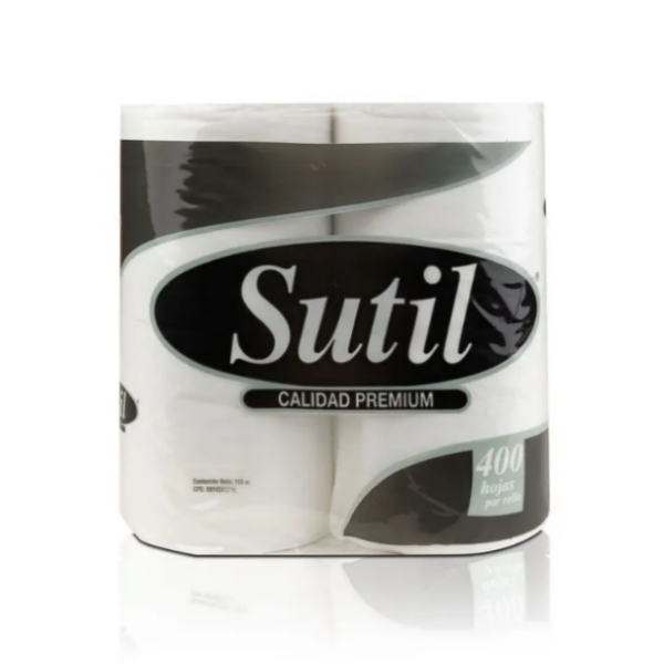 Sutil Papel Higiénico Premium 400 Hojas X 4 Unidades
