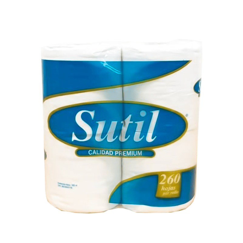 Sutil Papel Higiénico Premium 260 Hojas X 4 Unidades