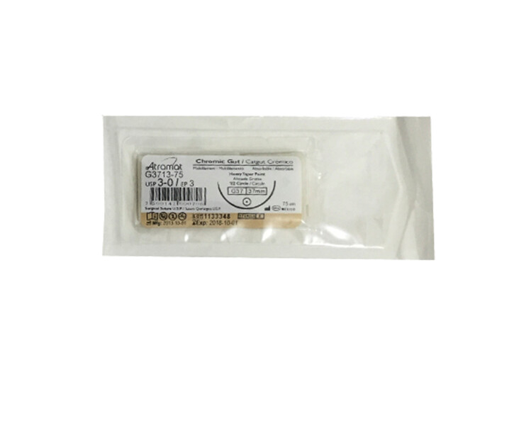 Sutura Cromico 3-0 Aguja Curva Smiths Suture