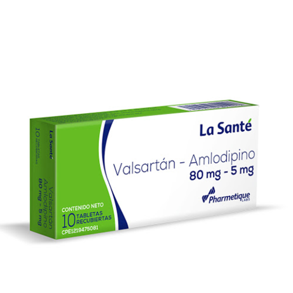Valsartán Amlodipina 80mg/5mg x 10 Tabletas - La Santé