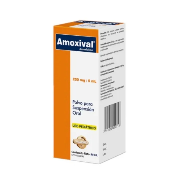 Amoxival Amoxicilina 250mg/5ml 90ml Polvo Para Suspensión Oral - Valmorca