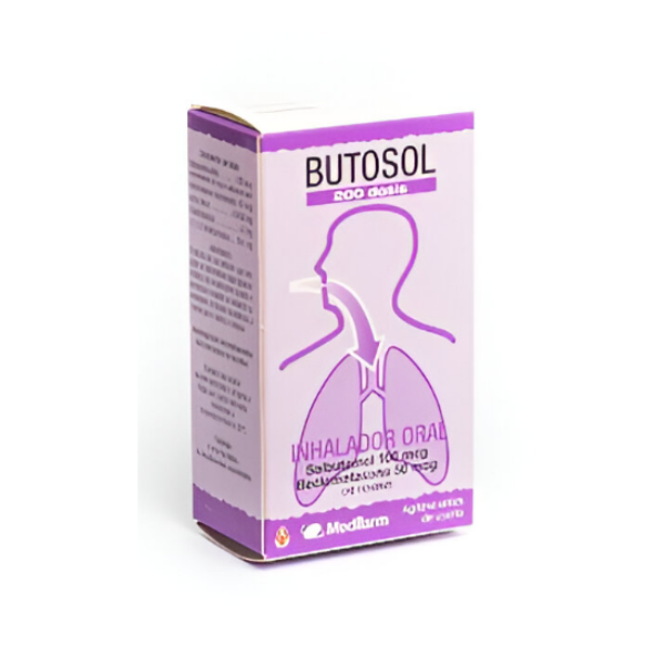 Butosol Inhalador Salbutamol + Beclometasona 100/50Mcg 200 Dosis ...