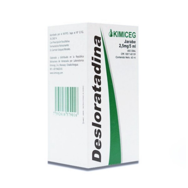 Desloratadina Jarabe Pediátrico 2.5 mg/5ml 60 ml Kimiceg