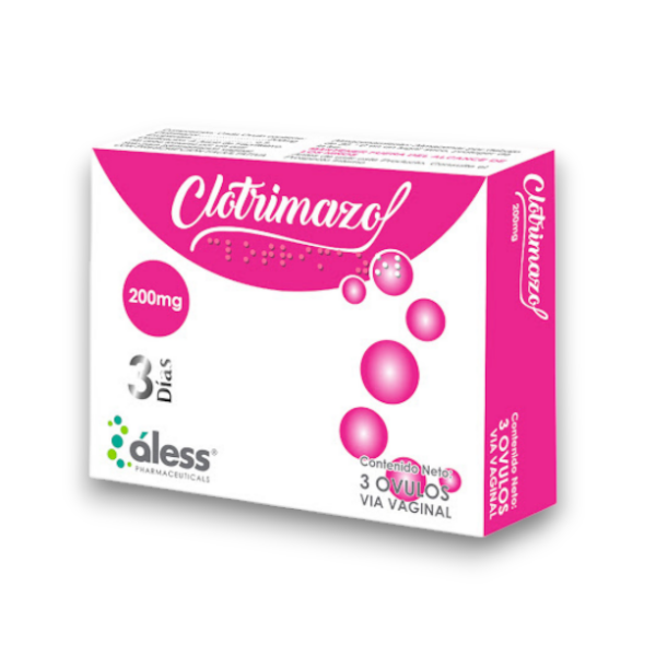 Clotrimazol 200mg x 3 Óvulos - Aless