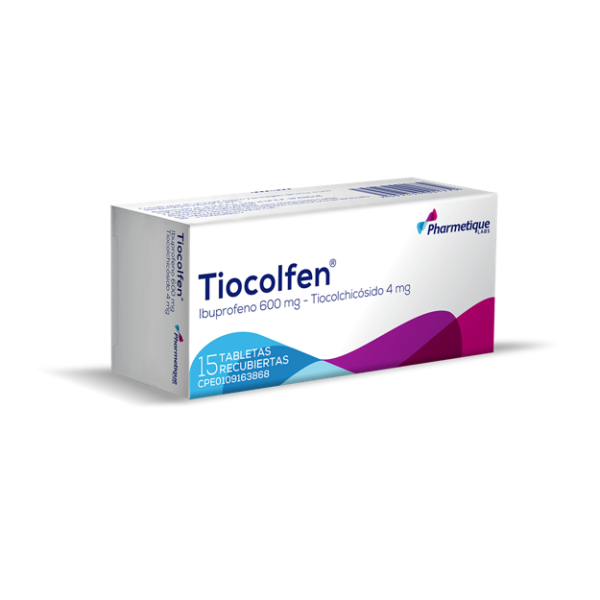 Tiocolfen Ibuprofeno+Tiocolchicósido 600mg/4mg x 15 Tabletas - Pharmetique