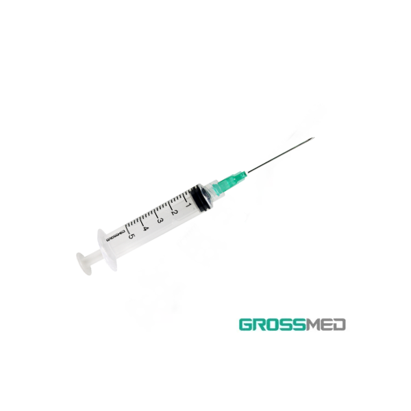 Jeringa 5 ml 21G x 1 1/2 Grossmed