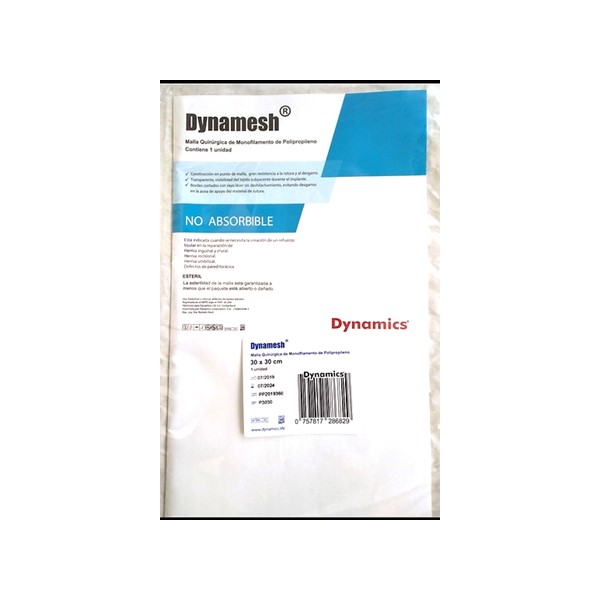 Malla Quirúrgica 30 cm x 30 cm Polipropileno - Dynamesh