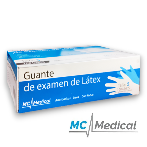 Guantes De Examen Látex Talla S X 100 Unidades - MC Medical