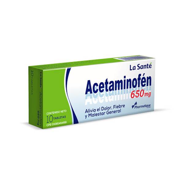 Acetaminofén 650mg x 10 Tabletas - La Santé