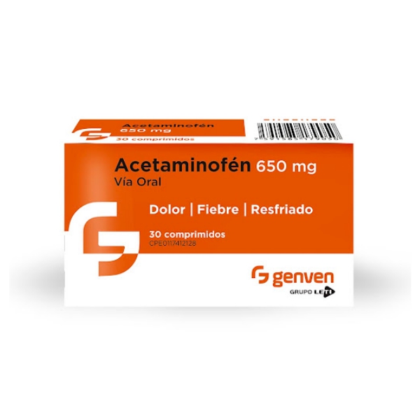 Acetaminofén 650mg x 30 Comprimidos - Genven