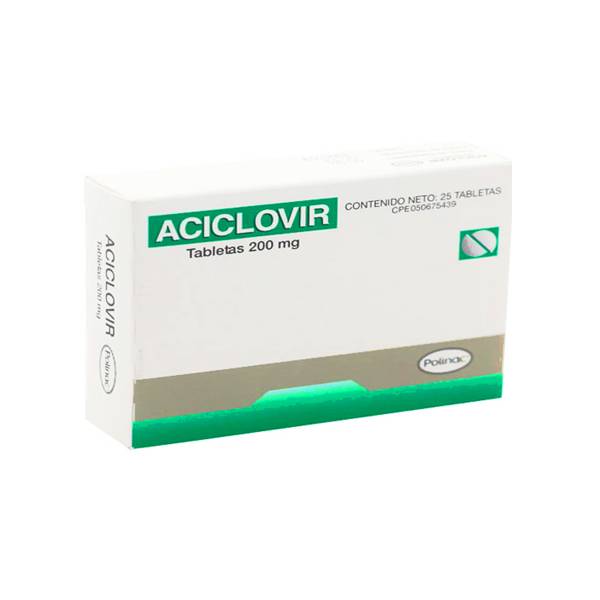 Aciclovir 200mg x 25 Tabletas - Polinac