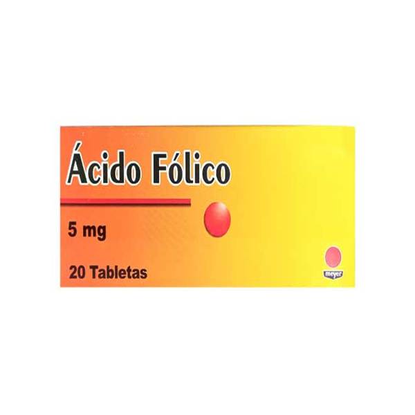 Ácido Fólico 5mg x 20 Tabletas - Meyer