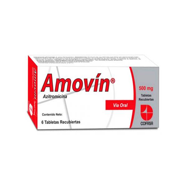 Amovin Azitromicina 500mg x 6 Tabletas - Cofasa