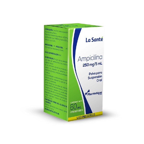 Ampicilina Pediátrico Polvo Para Suspensión 250mg/5ml 60ml La Santé