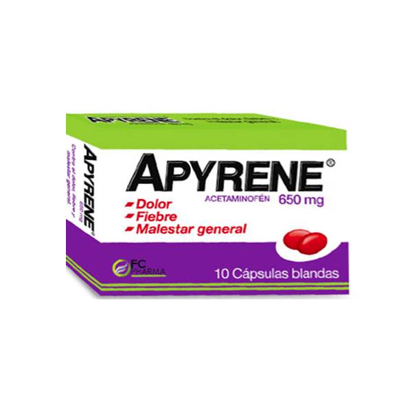 Apyrene Paracetamol 650mg x 10 Cápsulas Blandas Fc Pharma