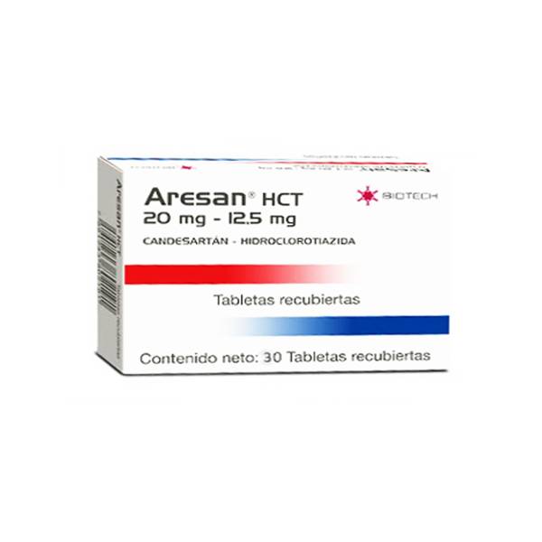 Aresan Hct Amlodipina+Hidroclorotiazida 20mg/12.5mg x 30 Tabletas - Biotech
