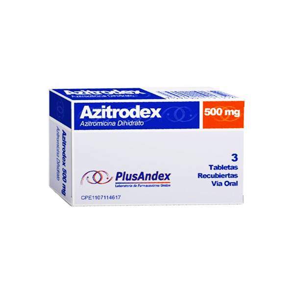 Azitrodex Azitromicina 500mg x 3 Tabletas - PlusAndex