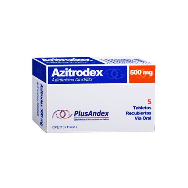 Azitrodex Azitromicina 500mg x 5 Tabletas - PlusAndex