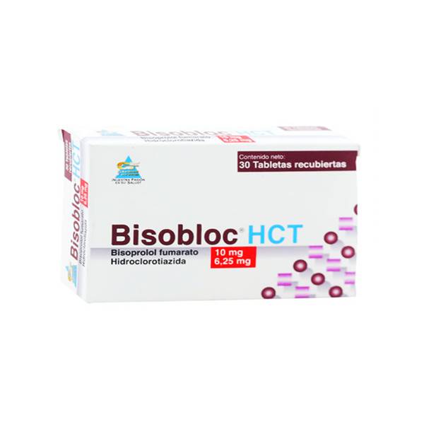 Bisobloc Hct Bisoprolol+Hidroclotriazida 10mg/6.25mg x 30 Tabletas - Gf