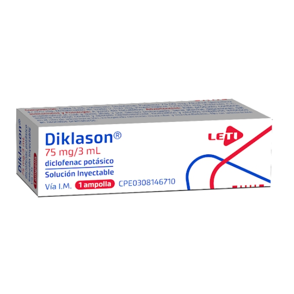 Diklason Diclofenac Potásico Ampolla 75mg/3ml I.M Leti