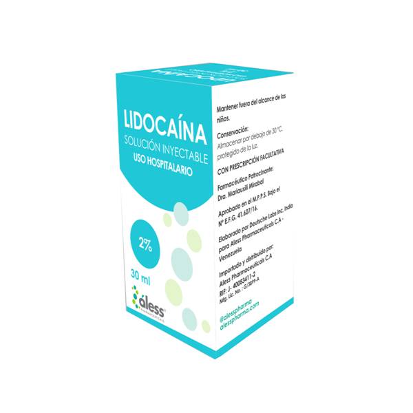 Lidocaína Ampolla 2%/30ml Subcutanea Aless