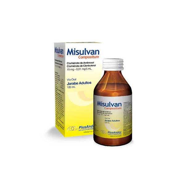 Misulvan Ambroxol+Clenbuterol Compuesto Jarabe Adulto x 120ml - PlusAndex