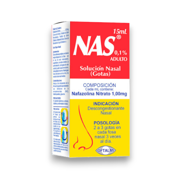 Nas Nafazolina Adulto Solución Nasal 15 ml Oftalmi