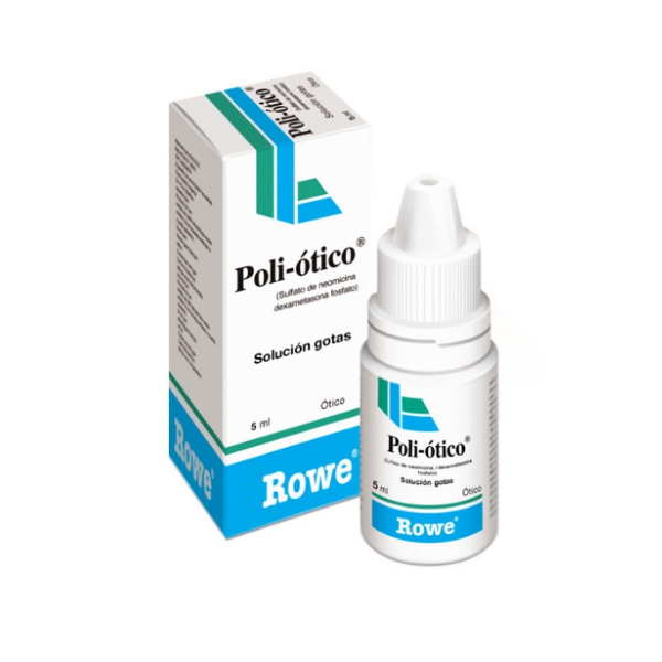 Poli-Otico Dexametasona+Neomicina+Polimixina B Solución Ótica 5ml Rowe